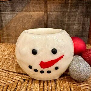 Snowman round Led Candle with Timer